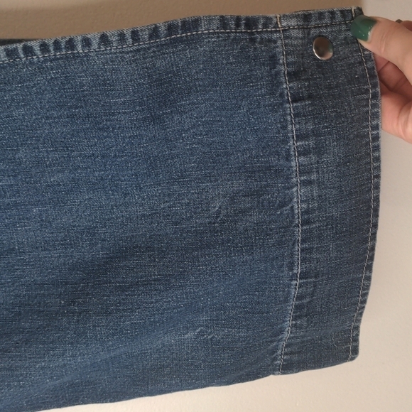 WE The Free Wide Leg High Waisted Open Side Blue Jeans 28 - Picture 4 of 10